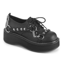 Demonia EMILY-32 Black Vegan Platform Women Shoes