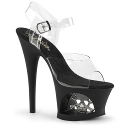 Pleaser MOON-708SK Transparent Black Pewter Sale Women