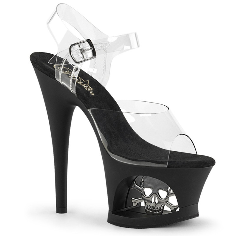 Pleaser MOON-708SK Transparent Black Pewter Sale Women Pleaser MOON-708SK Transparent Black Pewter Sale Women