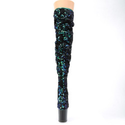 Pleaser FLAMINGO-3004 Green Sequins Black Sale Women