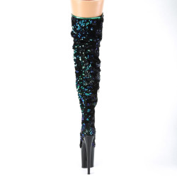Pleaser FLAMINGO-3004 Green Sequins Black Sale Women