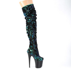 Pleaser FLAMINGO-3004 Green Sequins Black Sale Women