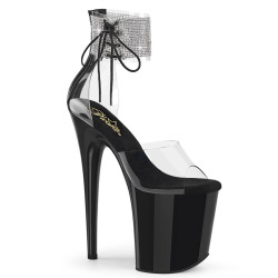 Pleaser FLAMINGO-824RS Transparent Black Sale High Heels