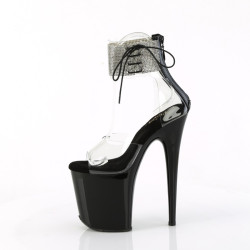 Pleaser FLAMINGO-824RS Transparent Black Sale High Heels
