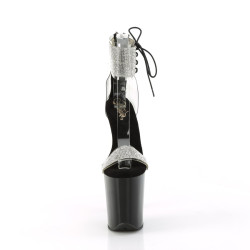 Pleaser FLAMINGO-827RS Transparent Black Sale High Heels