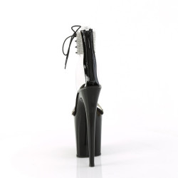 Pleaser FLAMINGO-827RS Transparent Black Sale High Heels