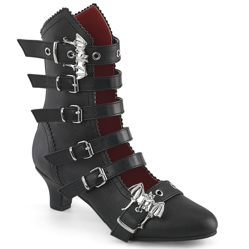 Demonia FLORA-1035 Black Vegan Women Buckle Boots Demonia FLORA-1035 Black Vegan Women Buckle Boots