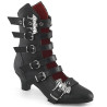 Demonia FLORA-1035 Black Vegan Women Buckle Boots