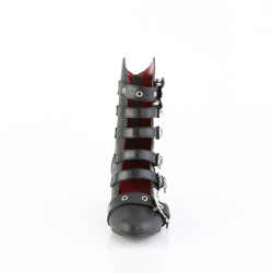 Demonia FLORA-1035 Black Vegan Women Buckle Boots