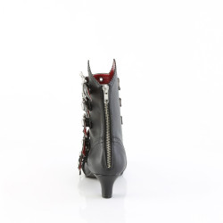 Demonia FLORA-1035 Black Vegan Women Buckle Boots