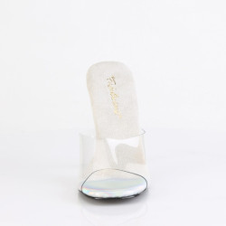 Fabulicious GALA-01DSP Transparent Silver Strass Mules