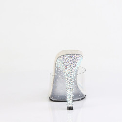 Fabulicious GALA-01DSP Transparent Silver Strass Mules