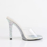 Fabulicious GALA-01DSP Transparent Silver Strass Mules