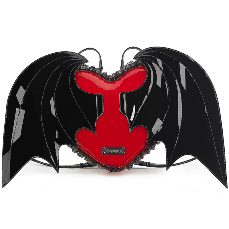 Demonia HB-214 Black-Red Patent Handbags Women