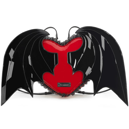 Demonia HB-214 Black-Red Patent Handbags Women