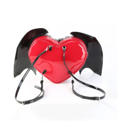 Demonia HB-214 Black-Red Patent Handbags Women