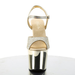 Pleaser REVOLVER-709G Gold Glitter Chrome Sale Women