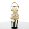 Pleaser REVOLVER-709G Gold Glitter Chrome Sale Women