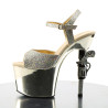 Pleaser REVOLVER-709G Gold Glitter Chrome Sale Women