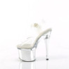 Pleaser ESTEEM-708 Transparent Silver Chrome Heeled Women