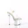 Pleaser ESTEEM-708 Transparent Silver Chrome Heeled Women