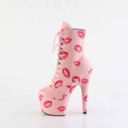 Pleaser ADORE-1020KISSES Rose Vegan Leather Leatherhe Boots