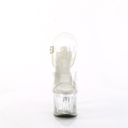 Pleaser ESTEEM-708 Transparent Silver Chrome Sale Women
