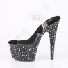 Pleaser STARDANCE-708 Black Strass Platform High Heels