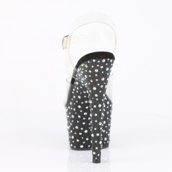 Pleaser STARDANCE-708 Black Strass Platform High Heels