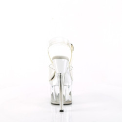 Pleaser ESTEEM-708 Transparent Silver Chrome Sale Women