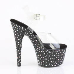 Pleaser STARDANCE-708 Black Strass Platform High Heels