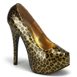 Bordello TEEZE-37 Gold Cheetah Patent Sale Women