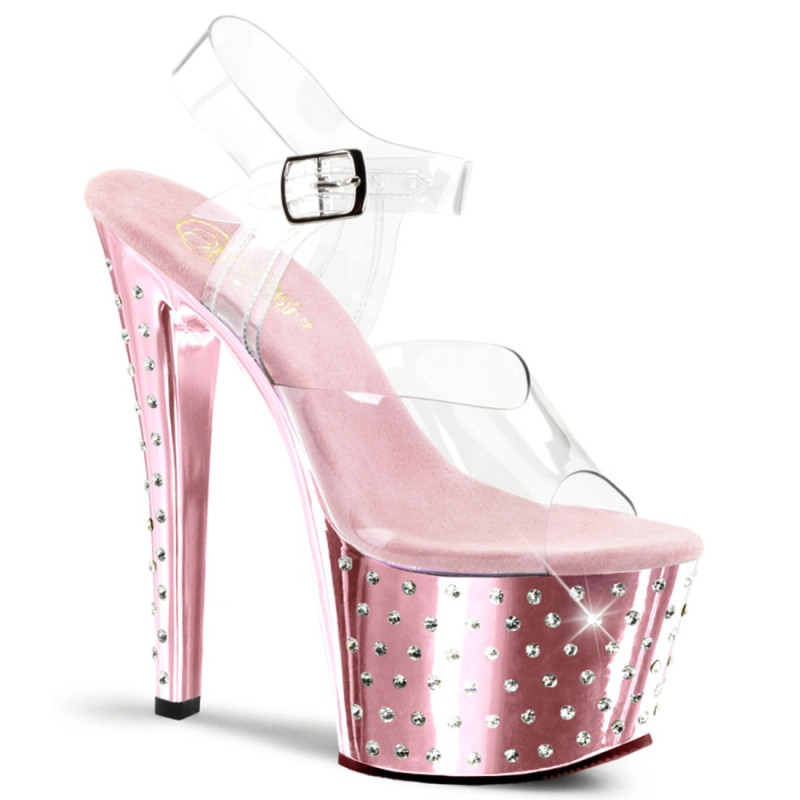 Pleaser STARDUST-708 Rose Chrome High Heeled Pole Shoes Pleaser STARDUST-708 Rose Chrome High Heeled Pole Shoes