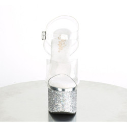 Pleaser ESTEEM-708CHLG Silver Chrome Platform High Heels