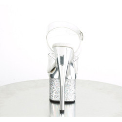 Pleaser ESTEEM-708CHLG Silver Chrome Platform High Heels