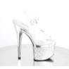Pleaser ESTEEM-708CHLG Silver Chrome Platform High Heels