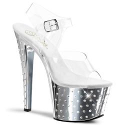 Pleaser STARDUST-708 Silver Chrome High Heels Pole Shoes