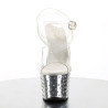 Pleaser STARDUST-708 Silver Chrome High Heels Pole Shoes
