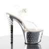 Pleaser STARDUST-708 Silver Chrome High Heels Pole Shoes