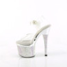 Pleaser ESTEEM-708DM Transparent Silver Chrome Strass