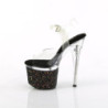 Pleaser ESTEEM-708LG Black Glitter Platform Heeled Shoes