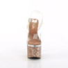 Pleaser ESTEEM-708LG Rose Gold Glitter High Heels Shoes
