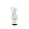 Pleaser ESTEEM-708LG Transparent White Glitter Shoes