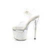 Pleaser ESTEEM-708LG Transparent White Glitter Shoes