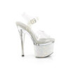 Pleaser ESTEEM-708LG Transparent White Glitter Shoes