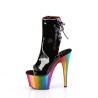 Pleaser ADORE-1018RC-02 Black Patent Rainbow Chrome