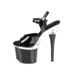 Pleaser ESTEEM-709 Black Platform High Heels Shoes Women