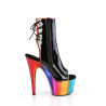 Pleaser ADORE-1018RC-02 Black Patent Rainbow Chrome