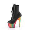 Pleaser ADORE-1020RC Black Vegan Leather Rainbow Chrome