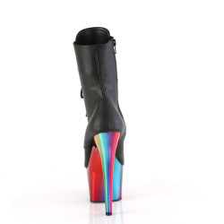 Pleaser ADORE-1020RC Black Vegan Leather Rainbow Chrome